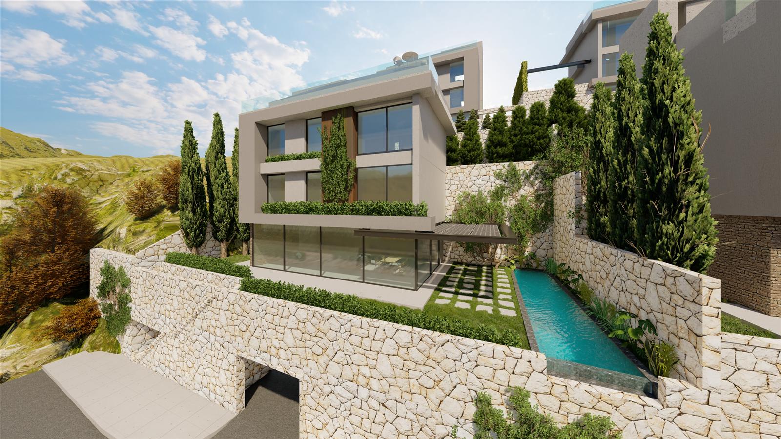 Villa with private pool overlooking the valley